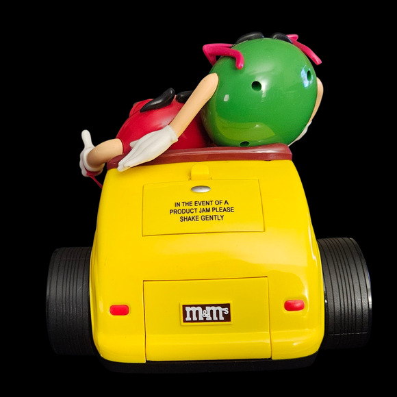 M&M’s Hot Rod Car Candy Dispenser Red & Green Characters Classic Yellow Flames - Picture 6 of 9